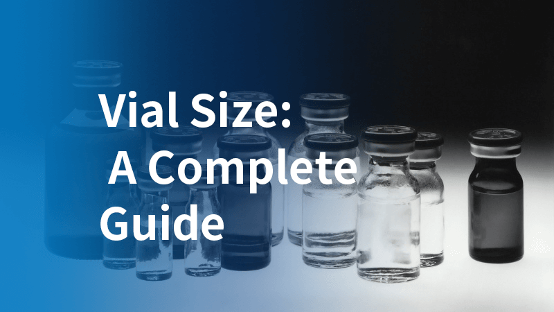 different sizes of vials