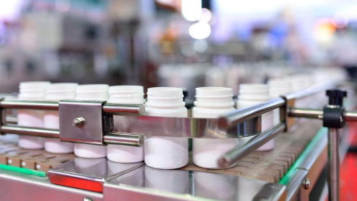 medicine bottling line