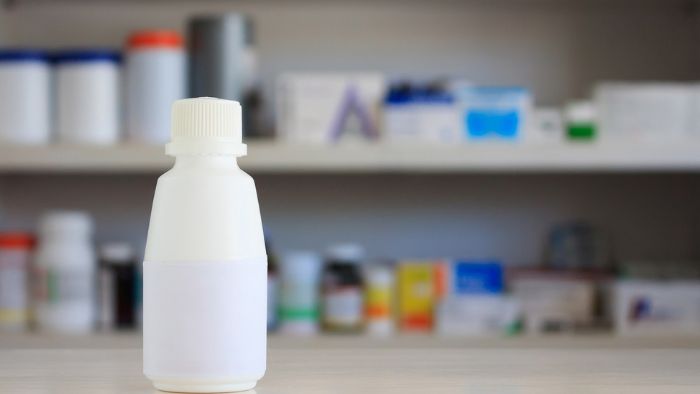 medicine bottle with blank label